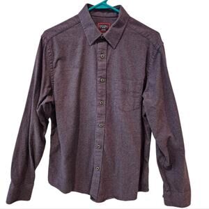 UNTUCKit Men Purple Long Sleeve Button Up Cotton Flannel Shirt Pocket Collared
